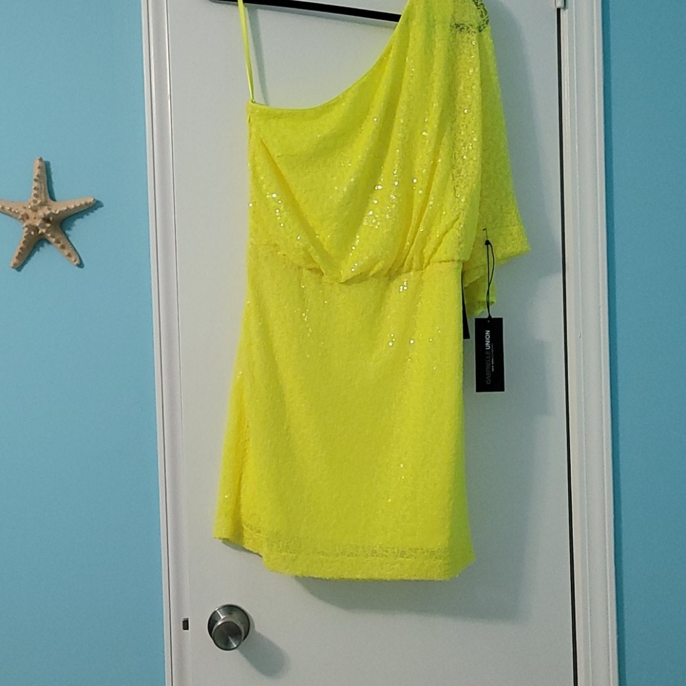 Gabrielle Union one sleeve mini dress